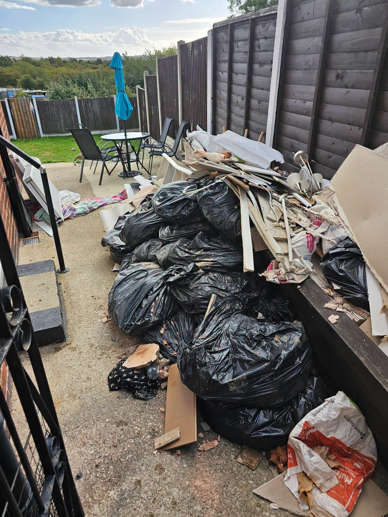 Before: rubbish build-up
